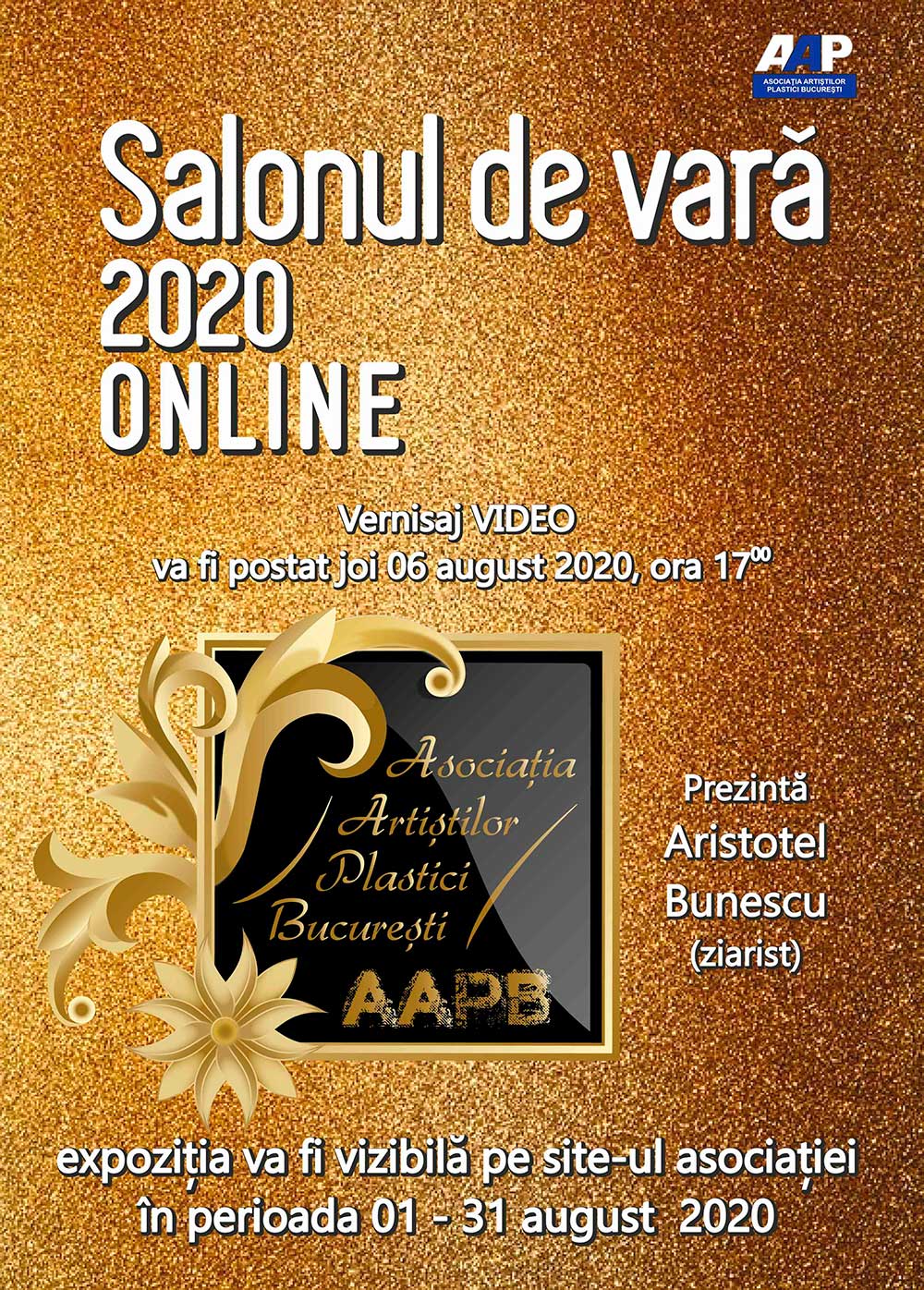 Afis AAPB - „SALONUL DE VARĂ” - ONLINE - Bucureşti - 01 - 31 august 2020